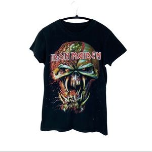 Iron Maiden Black Crew Neck Short Sleeve Cotton Blend T-Shirt Tee Size Medium